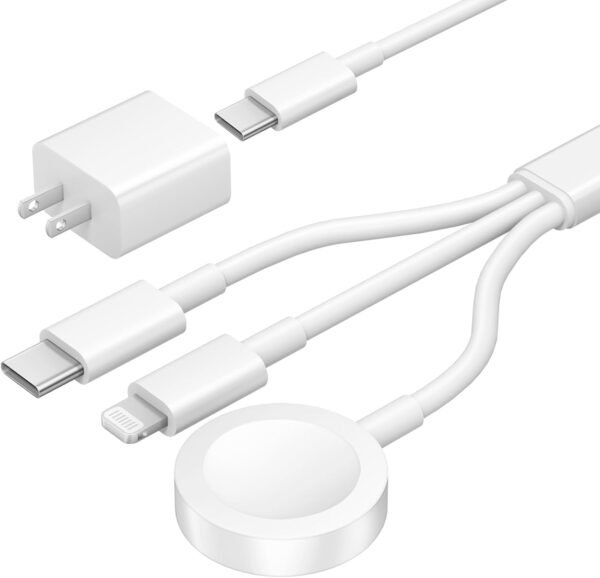 Apple Watch Charger, 3 in 1 Magnetic iWatch Charger with USB-C Charging Cable 4FT for iPhone Apple Watch Series Ultra SE 9 8 7 6 5 4 & iPhone 16/15/14/Galaxy S23